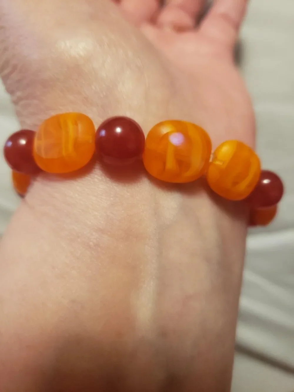 Vintage Murano Glass Dome Ring/Beaded stretch bracelets.